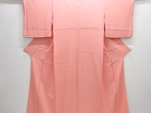 織柄一つ紋色無地着物